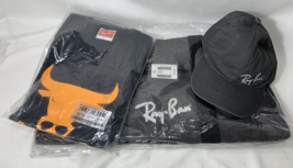 Vintage 90s Ray-Ban Lot - Angry Bull Lg T SHIRT + Duffle Bag + Hat - $34.65