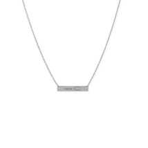 925 Sterling Silver &quot;Mama Bear&quot; Bar Pendant Necklace 16&quot;+2” Fine Metallic Chain - $107.07