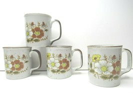 4 VTG Lunch Mates SPRING Cultura Collection Coffee Mugs Retro Floral 70s... - £55.05 GBP
