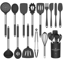 Silicone Cooking Utensil Set, 15Pcs Silicone Cooking Kitchen Utensils Set, Non-S - £36.76 GBP