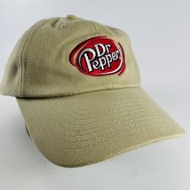 Dr Pepper Logo Baseball Cap Promo Dad Hat Red &amp; Beige Tan Soda Advertising - $22.49