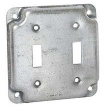 Hubbell Metallic 4&quot; Square Exposed Work 2 Toggle Switch Cover - $18.99