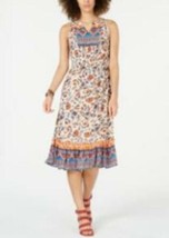 MSRP $70 Style &amp; Co Paisley Flower Midi Dress Beige Size Large - £33.47 GBP