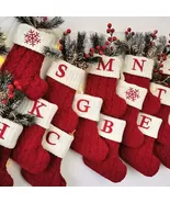 Knitted Christmas Socks – Snowflake Letter Stocking Home Decoration - $9.89+