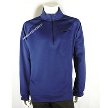 Nike New Men&#39;s Therma Fit DRI-FIT Half Zip Fleece Lined Training Top Blue Nwt - £25.69 GBP