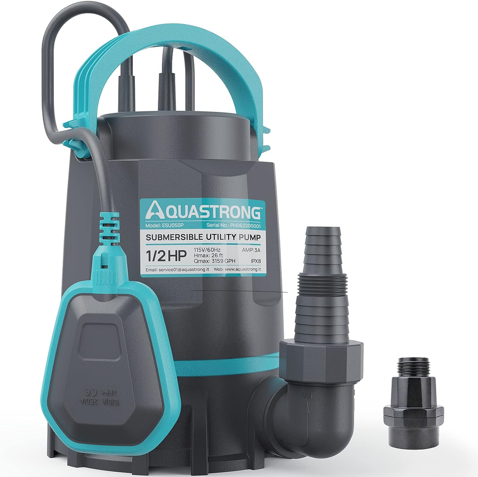 Submersible Water Pump with Float Switch, Draining Flooded Basement, Po... - $110.94