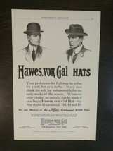 Vintage 1909 Hawes, von Gal Hats Full Page Original Ad - $6.64