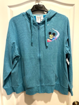 Disney Parks Hoodie Womens 2X Blue Joey Chou Mickey Stitch Dumbo Tiki Full Zip - £45.23 GBP