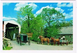 Pennsylvania Postcard Lancaster County Amish Herr&#39;s Mill &amp; Bridge - £1.65 GBP