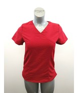 Crush Women&#39;s Semi-Fitted Top Size Small Red Short Sleeve V Neck Polyest... - $10.86 CAD