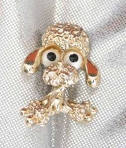Gerry&#39;s Cute Gold-tone Poodle Dog Brooch 1960s vintage - £10.18 GBP