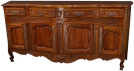 Sideboard French Provincial Vintage 1930 Walnut Wood Elegant Parquetry Top - $4,559.00