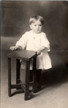 RPPC Darling Boy Ernest Perry Dress Small Table 1912 Real Photo Postcard V8 - $12.95