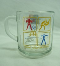 Vintage Mc Donald&#39;s 1984 Olympics 3&quot; Collector&#39;s Glass Mug Cup 1980&#39;s - £12.81 GBP