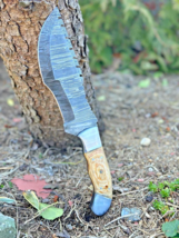 12 Handmade Forged Damascus Steel Hunting Skinner Tactical Knife Survival - $44.54