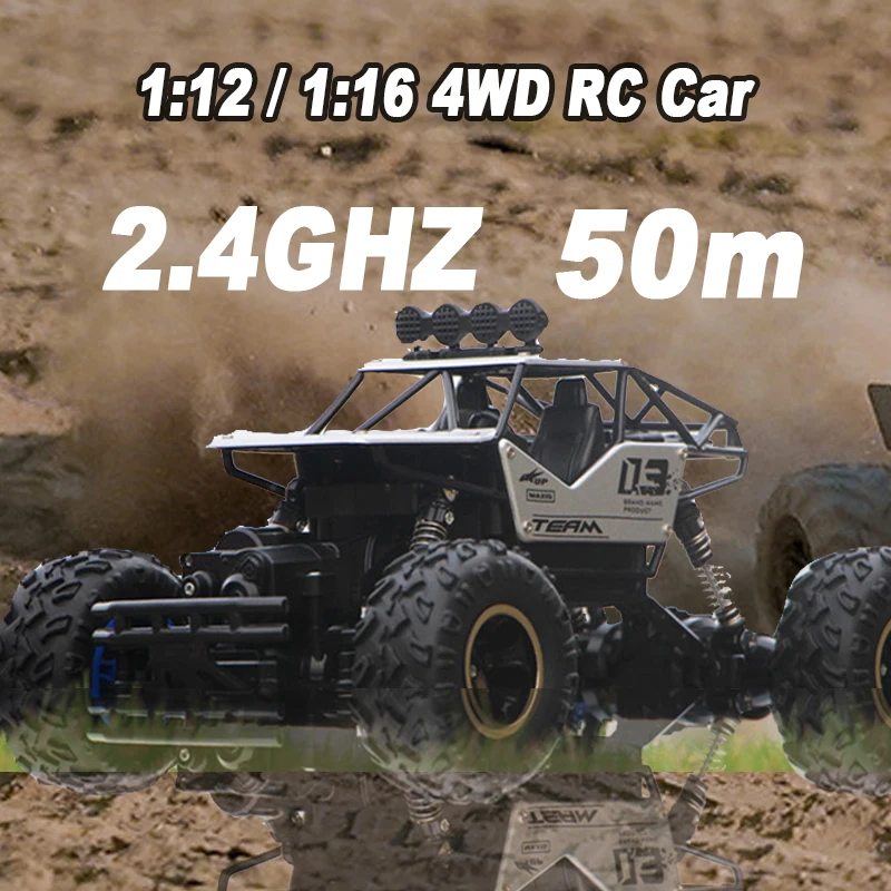 New 1:12 / 1:16 4WD RC Car with Led Lights 2.4G Radio Remote Control Cars Buggy - £41.69 GBP+