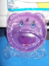 New Angel Of Mine Divided Plate Pk of 2 Animal Purple Hippo - $4.95