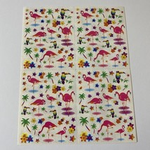 Vintage Lisa Frank Flamingos Toucans Flowers Sticker Sheet S663 - £11.71 GBP