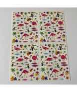 Vintage Lisa Frank Flamingos Toucans Flowers Sticker Sheet S663 - £11.79 GBP
