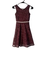 Speechless Kids Girls Burgundy Embroidered Lace Dress, Size12 - $16.48 CAD