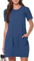 Sigrid Olsen Sz L Navy Mini Dress Sundress Loose Athletic Stretch Front ... - €16,29 EUR