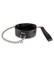 Sultra Lambskin 2&quot; Collar W/24&quot; Chain - Black - £40.63 GBP