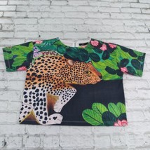 Hybrid Top Womens XS Oversized Boxy Short Sleeve Jungle Leopard Shirt - £14.38 GBP