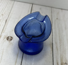 Vtg Cobalt Blue Depression Glass Top Hat Toothpick Holder Ashtray Vase Flute MCM - £11.73 GBP
