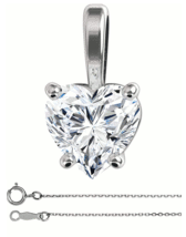 Heart Natural Mined Diamond Pendant 14K White Gold (0.61 Ct E VS2 Clarity) GIA - $1,692.64