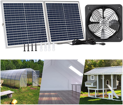 Solar Powered Attic Ventilator Gable Roof Vent Fan With 30W Foldable Outdoor NEW - £144.76 GBP