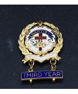 Baptist Sunday School 3rd Year Pin Little System Cross &amp; Crown by Uncas - $22.27