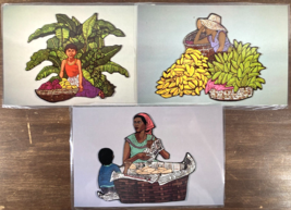 Lot Of 3 Lisa Kokin 6x9 Art Print Postcards Laminated Pueblo De Nicaragua 1984 - £23.25 GBP