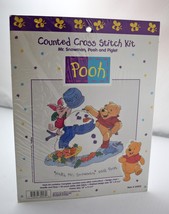 Mr. Snowman, Pooh and Piglet Disney Counted Cross Stitch Kit - 10&quot; x 8.75&quot; - £14.97 GBP