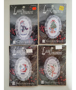 4 Vtg NIP Designs for the Needle Lace Christmas Ornament Kits Snowman Sa... - $11.88