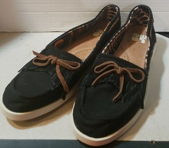 NEW LAMO Comfort Arch Women Flats Gypsy Canvas Leather Black  Size 9 Shoes - £15.01 GBP