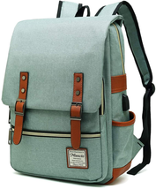 Slim Laptop Backpack with USB Charging Port, Vintage Style   - £27.79 GBP+