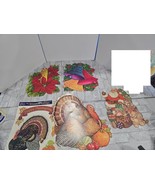 Lot of 6 Die Cut Thanksgiving Christmas Paper Decorations Scrapbook Coll... - $27.34 CAD
