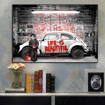 Banksy Cars Inspirational Graffiti Pop Street Wall Art Canvas Painting P... - $9.49+