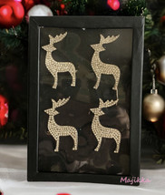 Tahari Reindeer Rhinestone Christmas Napkin Rings Set Of 4 Silver Sparkl... - $39.08