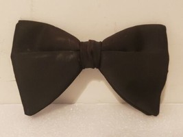 Vintage Ormond NYC Satin Black Dress Bowtie Double Tie Clip On Rust Resi... - £11.95 GBP