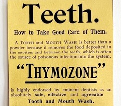 Thayer&#39;s Thymozone Mouth Wash 1894 Advertisement Victorian Medical ADBN1L - £10.15 GBP