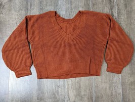 Lulus NWT Women&#39;s S Orange Cropped Knit Sweater AH - $16.84