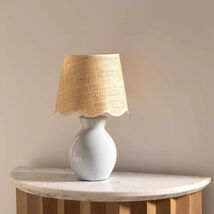 Salgareda Grey Ceramic Table Lamp With Cotton Shade - €57,94 EUR