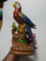 Vintage Porcelain Bisque Parrot Onramental Colorful Pretty Bird 10.25&quot; red blue - £35.97 GBP