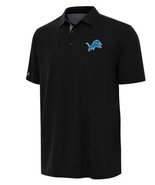 Antigua Detroit Lions Mens Polo Black Shirt NFL Moisture Wicking Logo Golf - $94.67 CAD