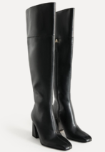 ZARA BNWT 2025. BLACK LEATHER OVER THE KNEE HIGH HEEL BOOTS 50TH. 2993/5... - $298.16