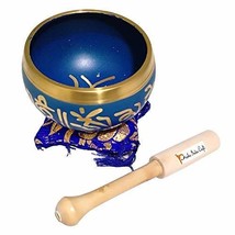 Prisha India Craft Tibetan Singing Bowl Set Blue - Includes 3.5&quot; Singing... - £19.93 GBP