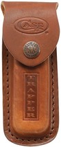 Case Medium Job Brown Leather Trapper Sheath Case for Folding Pocket Knife 5.5&quot; - £11.77 GBP