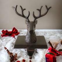 Vintage Rustic Deer Reindeer Buck Christmas Stocking Holder Hanger - $24.70