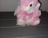 Dan Dee Collectors Choice Plush Bunny Pink White 6&quot; Soft Eyes Stuffed An... - $10.00